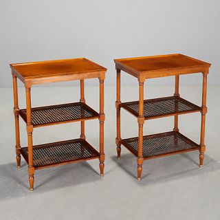 Pair Charles X style caned side tables