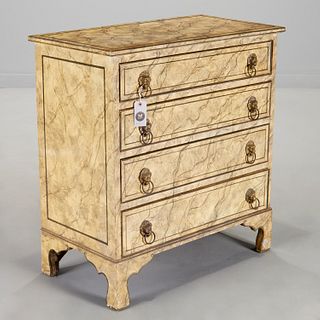 Neoclassical faux painted chest of drawers