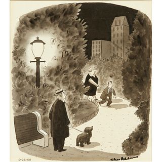 Charles Addams, original cartoon drawing, 1955