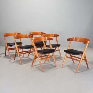 Helge Sibast, set (6) no. 9 dining chairs