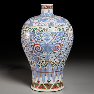 Large Chinese doucai porcelain meiping vase