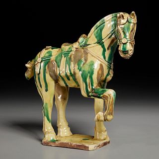 Chinese Tang style glazed pottery horse