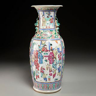 Large Chinese famille rose porcelain baluster vase