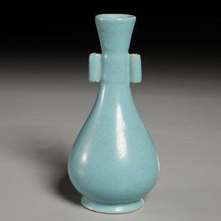Chinese pale blue glazed arrow vase