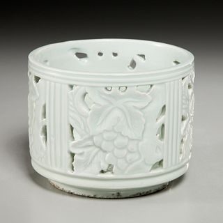 Korean reticulated porcelain brush pot