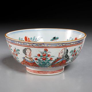 Chinese Export Dutch decorated porcelain bowl