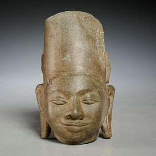 Khmer stone head of Hari Hara