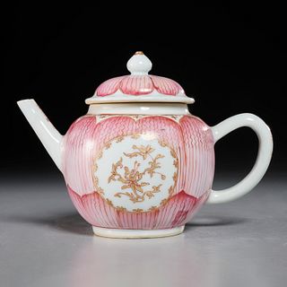 Chinese Export famille rose 'Lotus' teapot
