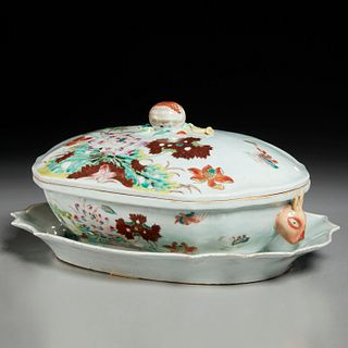 Unusual Chinese Export tureen and stand
