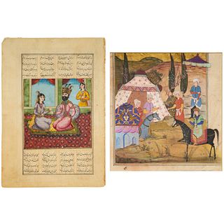 Indo-Persian School, (2) gouache paintings