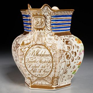 English stoneware Masonic jug