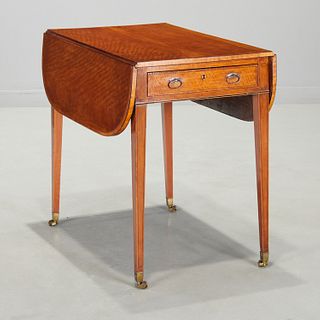 George III inlaid satinwood pembroke table