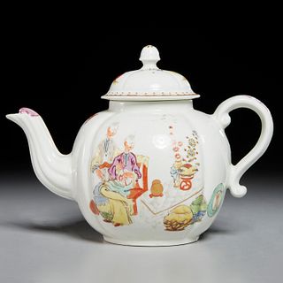 Exceptional early Derby chinoiserie teapot