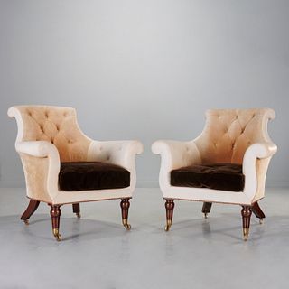 Howe London (attrib), outstanding library chairs