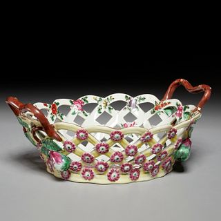 Dr. Wall Worcester openwork basket, 18th c.