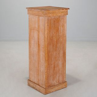 Large Art Moderne cerused oak pedestal