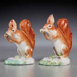 Pair Derby figures of seated squirrels, 18th c.