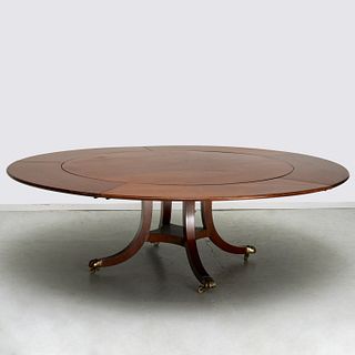 Huge English round-to-round extension dining table