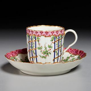 Worcester 'Hop Trellis' coffee cup and saucer