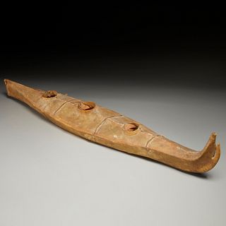 Large Inuit canoe model, Cook Inlet