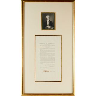 Thomas Jefferson (attrib.), signed Act of Congress