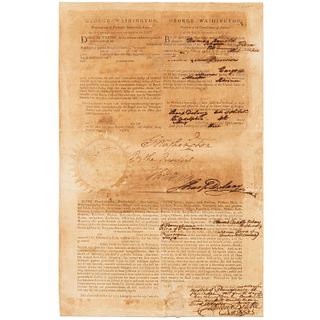 G. Washington & Th. Jefferson, signed ship's pass