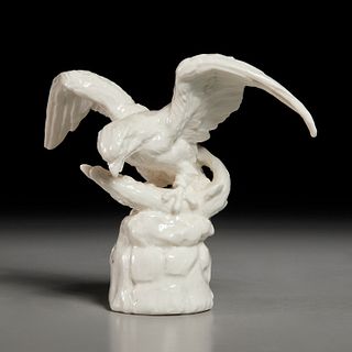 Early Meissen (attrib.) white porcelain eagle