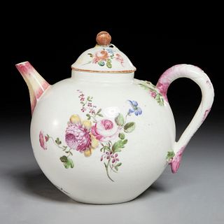 Mennecy spherical teapot and cover, 18th c.