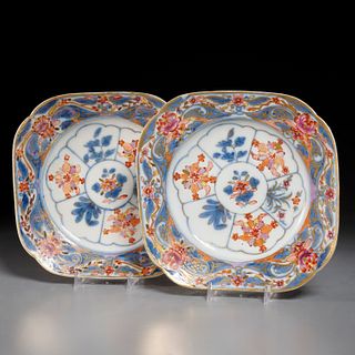 Pair Vienna Imari plates, 18th c.
