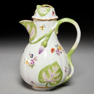 Meissen botanical coffee pot and cover, 18th c.