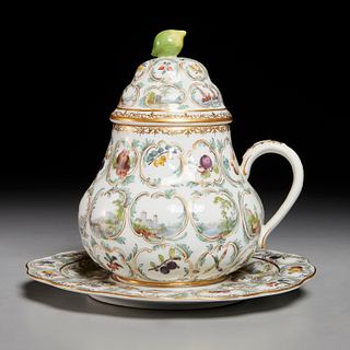 Meissen pear shaped cup, cover and stand, 18th c.