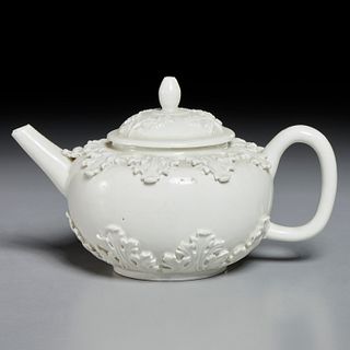 Rare Meissen white porcelain teapot, 18th c.