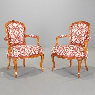 Pair antique Louis XV style fauteuils