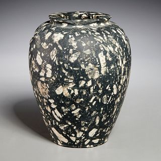 Egyptian style Andesite porphyry jar, ex Sotheby's
