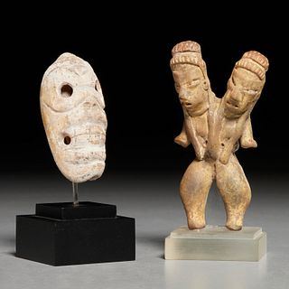 (2) Pre-Colombian style carved figures
