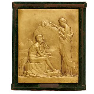 Raoul Benard, large bronze relief plaque, c. 1915
