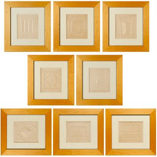 Monrocq, (8) French embossed paper panels