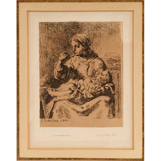 Jean-Francois Millet, etching, 1861