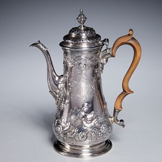 George II sterling coffee or chocolate pot