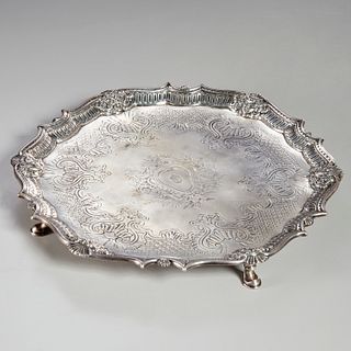 George II silver salver by Robert Abercromby