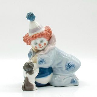 Pierrot With Puppy And Ball 1005278 - Lladro Porcelain Figurine
