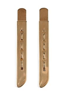 PAIR OF TIFFANY & CO. 14K GOLD COLLAR STAYS