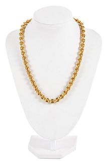 NEIMAN MARCUS 18K YELLOW GOLD ROUND LINK NECKLACE