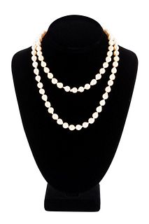 BAROQUE ENDLESS PEARL STRAND NECKLACE, 34"