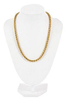 18K YELLOW GOLD CHAIN LINK NECKLACE, 18.75"