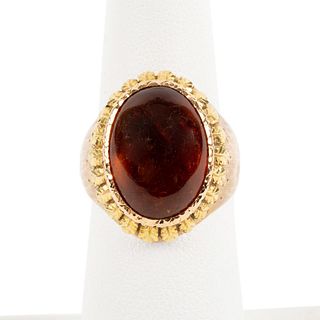 18K YELLOW GOLD & CITRINE DOME RING