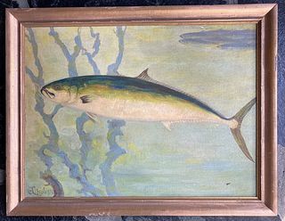2 Carl Christian Anton Christensen oil paintings "Fish"