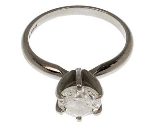 Platinum and Solitaire Diamond Ring