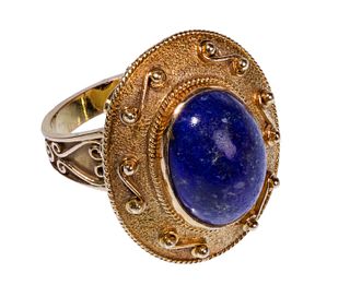 18k Yellow Gold and Lapis Lazuli Ring