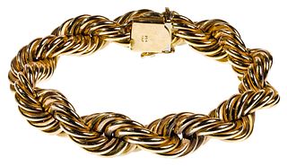 14k Yellow Gold Twisted Rope Bracelet